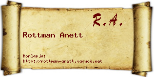 Rottman Anett névjegykártya